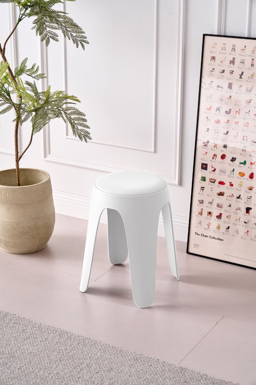 Butaco Con Cojin Else, Color Blanco, Diseño Moderno incluye cojín