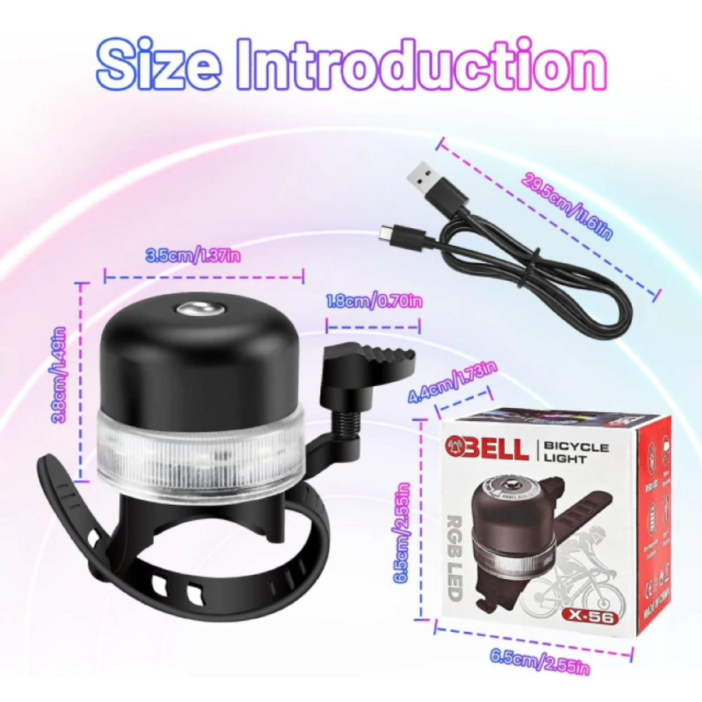 Luz LED + Timbre Para Bicicleta Recargable USB
