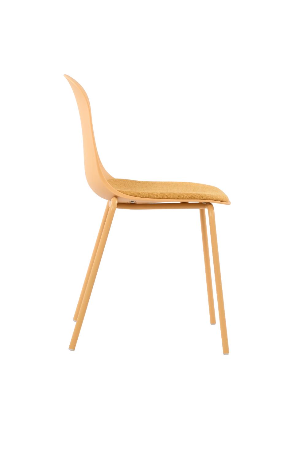 Silla Comedor Minimalista Aira, Color Amarillo, con Cojin de Tela