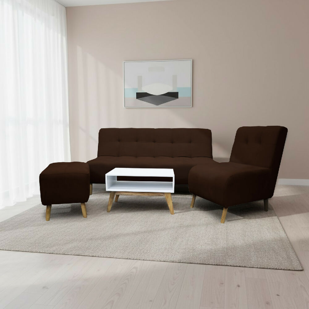 Sala Milán Marrón + Mesa de Centro