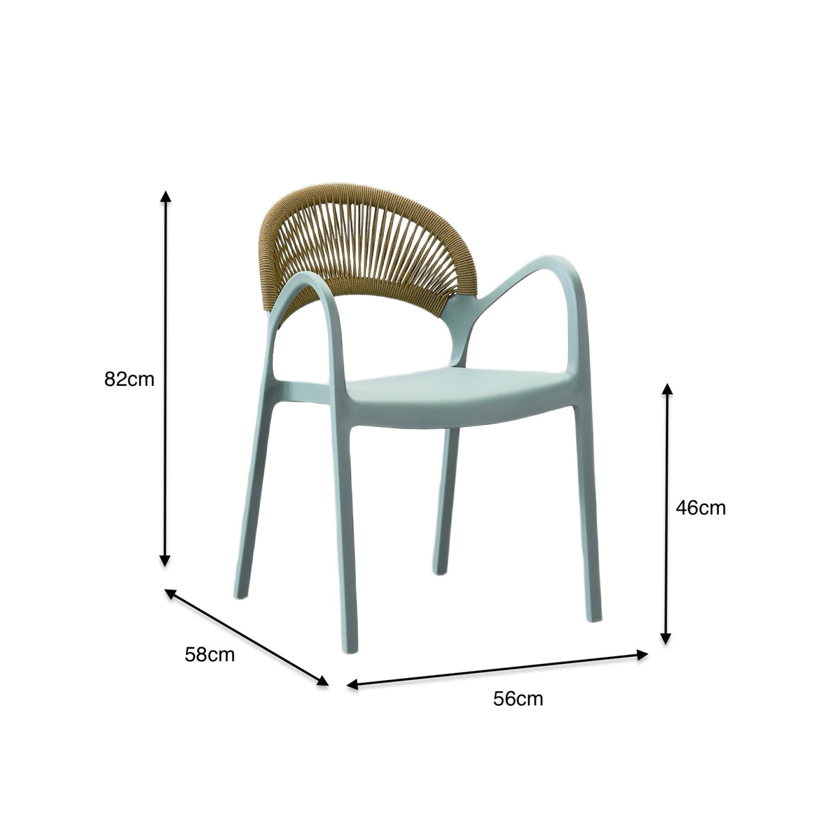 Silla Daytona, Azul Claro, con Espaldar, Reposa Brazos y Diseño Minimalista