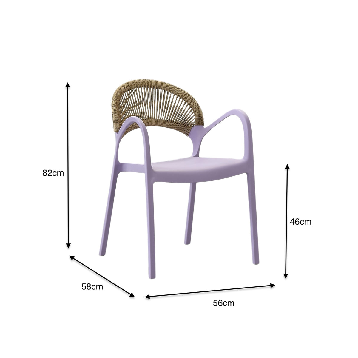 Silla Daytona, Lila, con Espaldar, Reposa Brazos y Diseño Minimalista