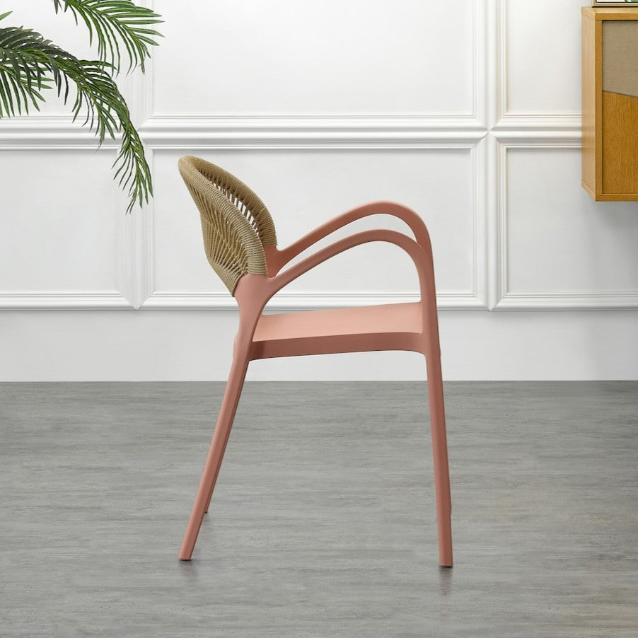 Silla Daytona, Salmón, con Espaldar, Reposa Brazos y Diseño Minimalista