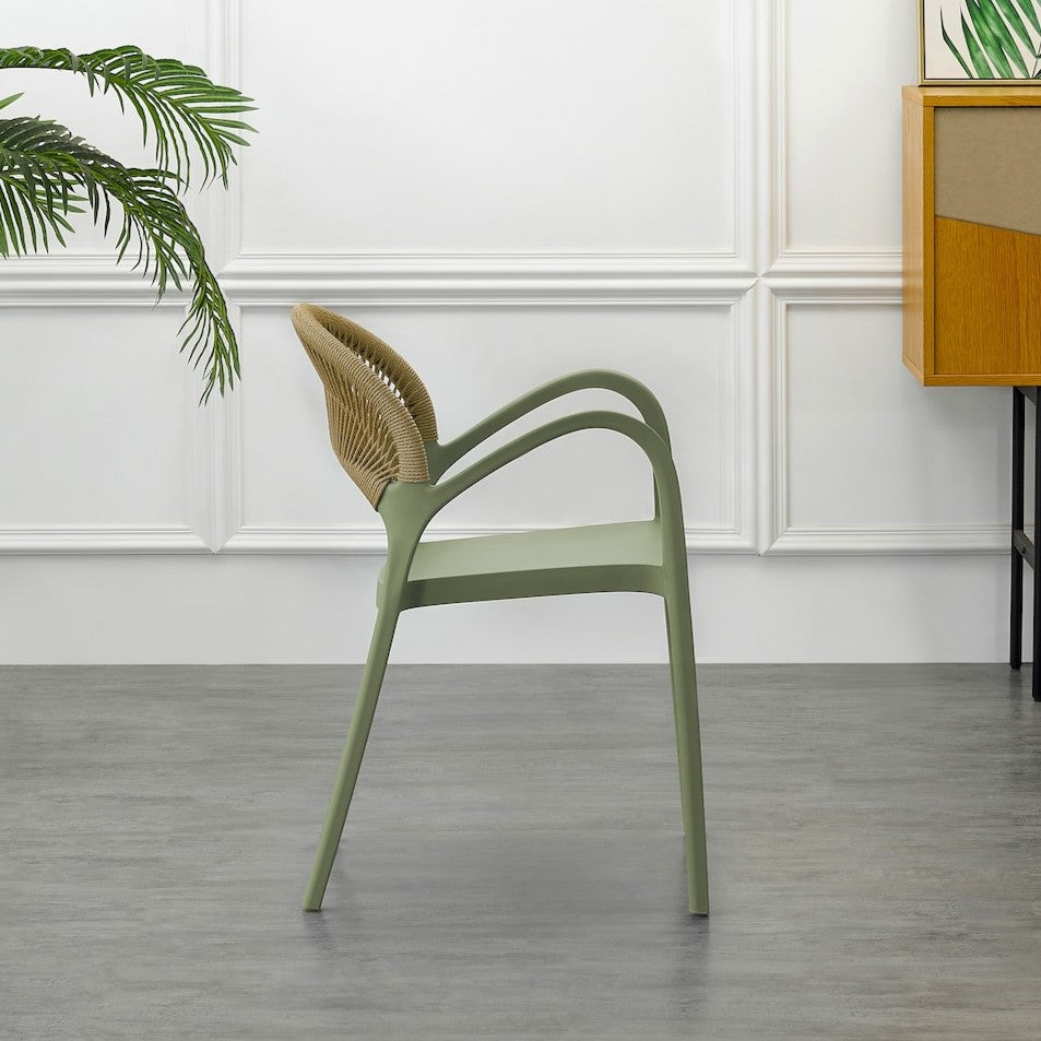 Silla Daytona, Verde Claro, con Espaldar, Reposa Brazos y Diseño Minimalista