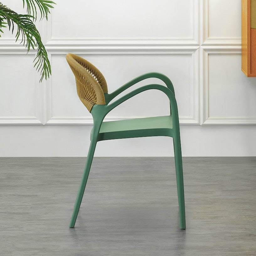 Set de 2 Sillas Daytona, Verde, con Espaldar, Reposa Brazos y Diseño Minimalista