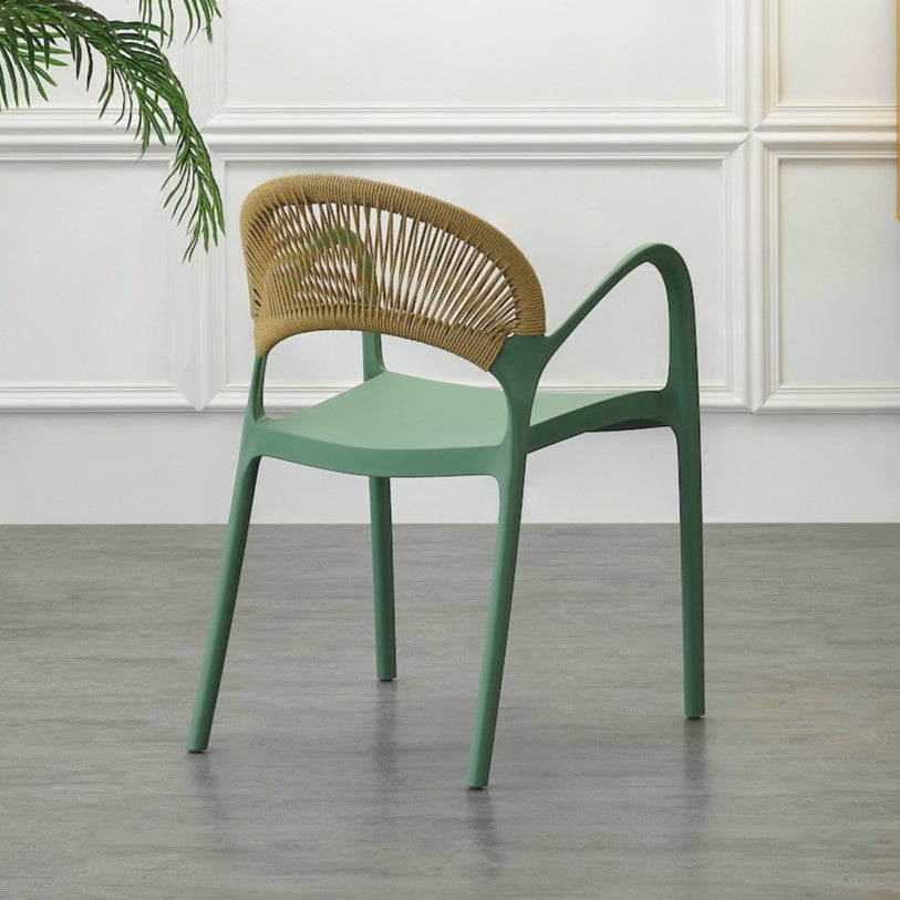 Silla Daytona, Verde, con Espaldar, Reposa Brazos y Diseño Minimalista