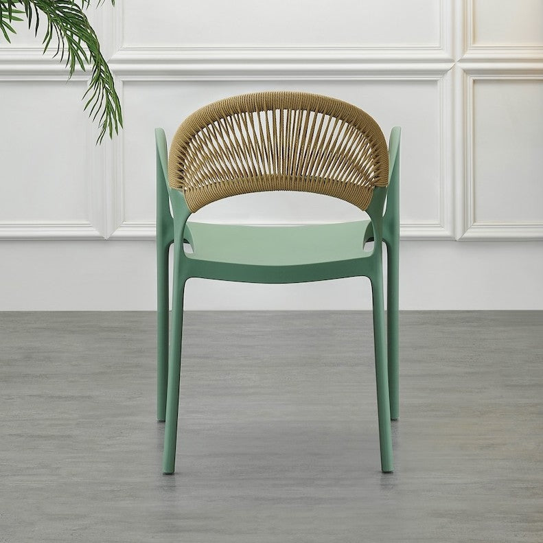 Set de 2 Sillas Daytona, Verde, con Espaldar, Reposa Brazos y Diseño Minimalista