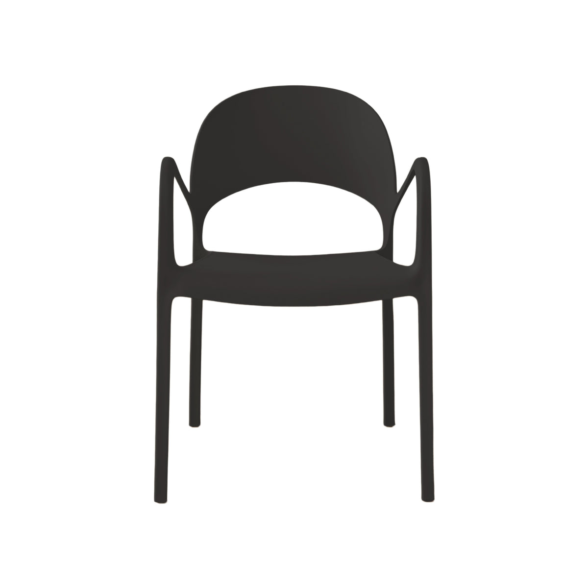 Silla Bremen, Negra, con Espaldar, Reposa Brazos y Diseño Minimalista