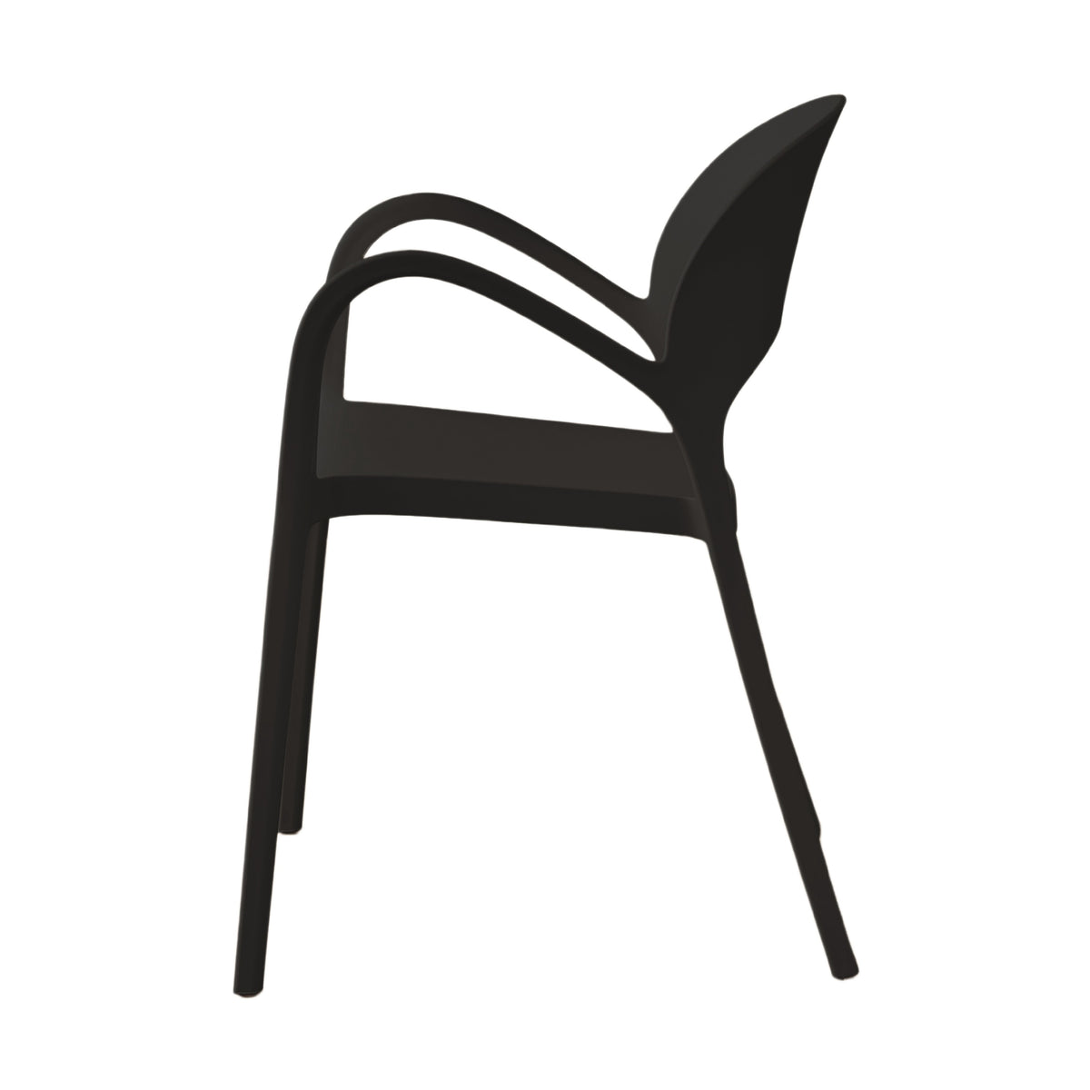 Silla Bremen, Negra, con Espaldar, Reposa Brazos y Diseño Minimalista