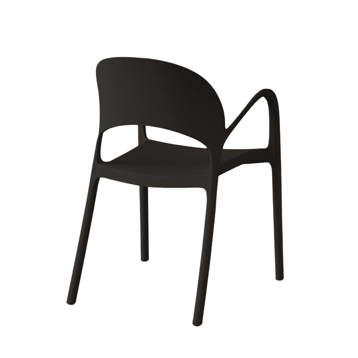 Silla Bremen, Negra, con Espaldar, Reposa Brazos y Diseño Minimalista