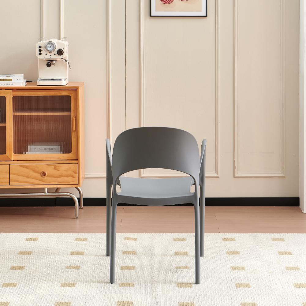 Silla Bremen, Gris Oscuro, Con espaldar, reposa brazos y diseño minimalista X4