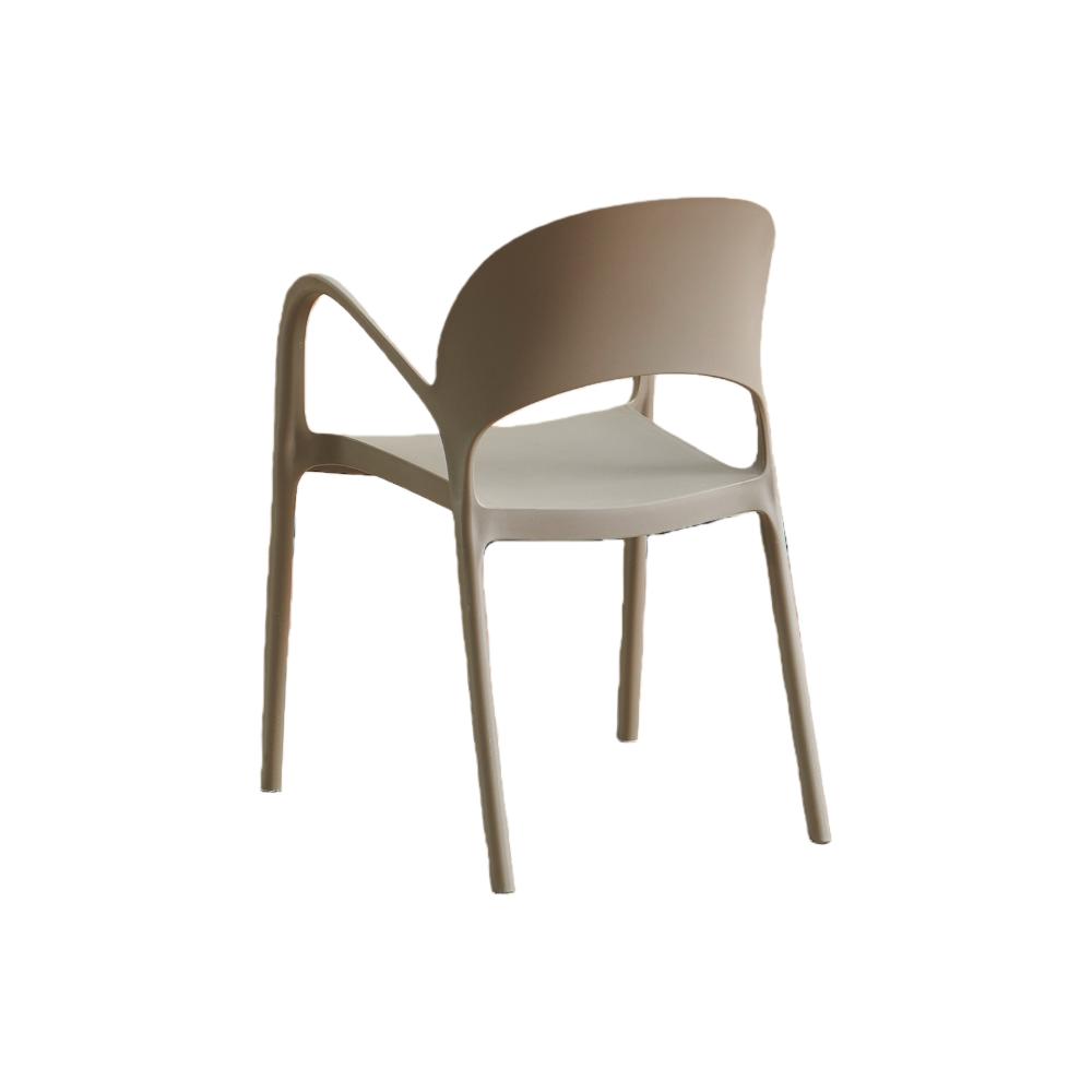 Silla Bremen, Taupe, Con espaldar, reposa brazos y diseño minimalista X4