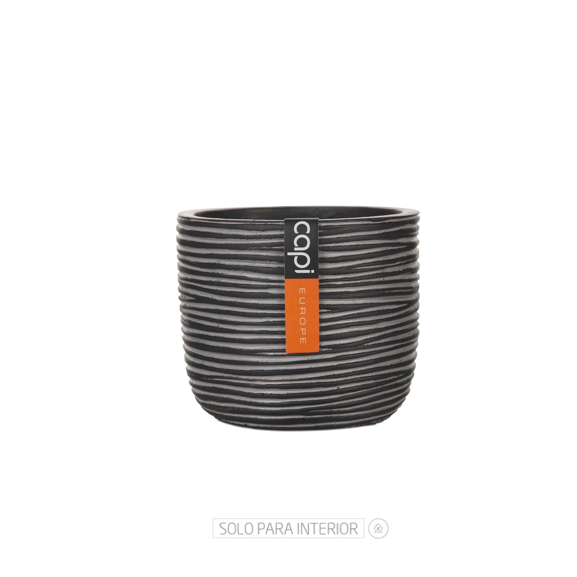 Matera Conic Round Rib 14 cm Negro