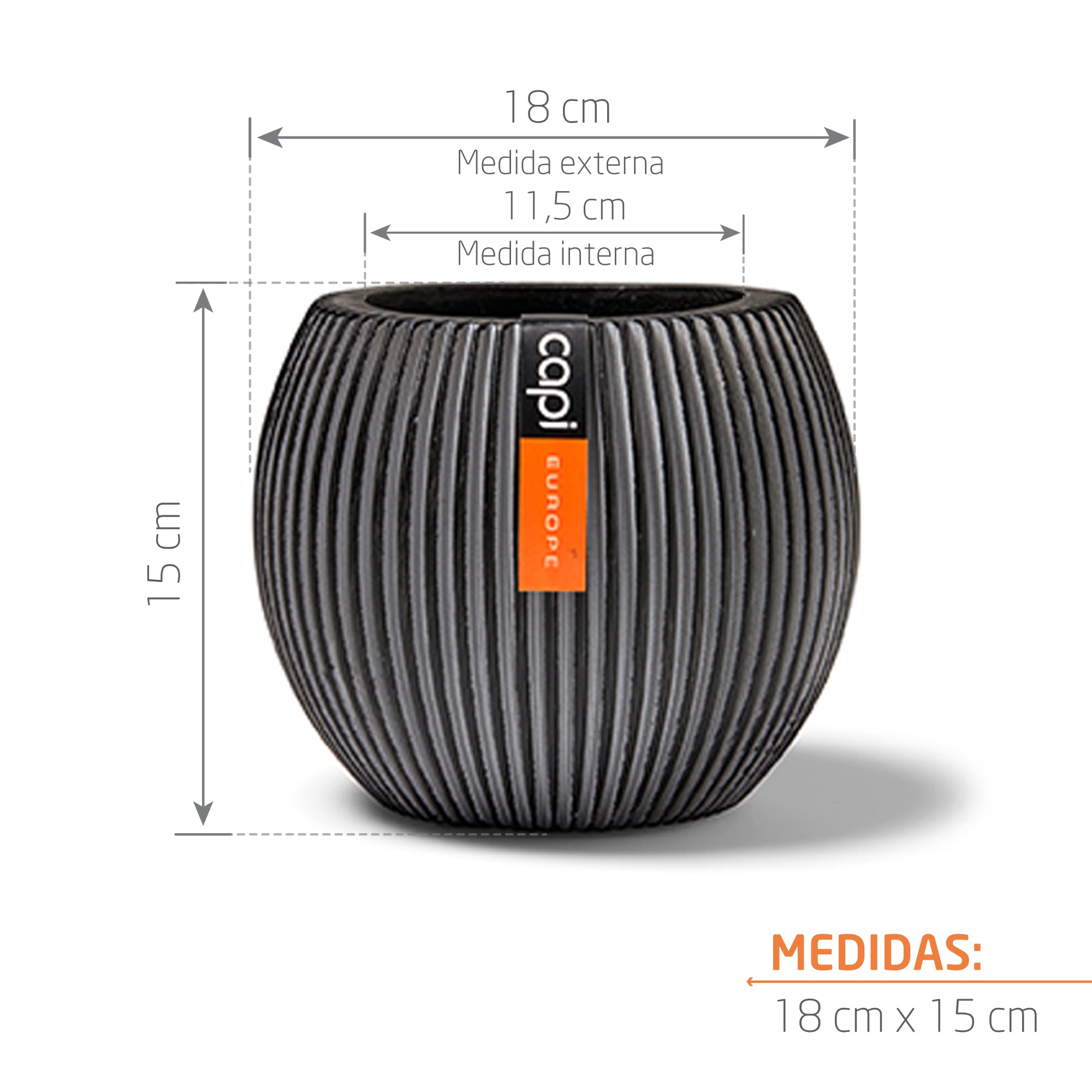 Matera Ball Groove 18 cm Negro
