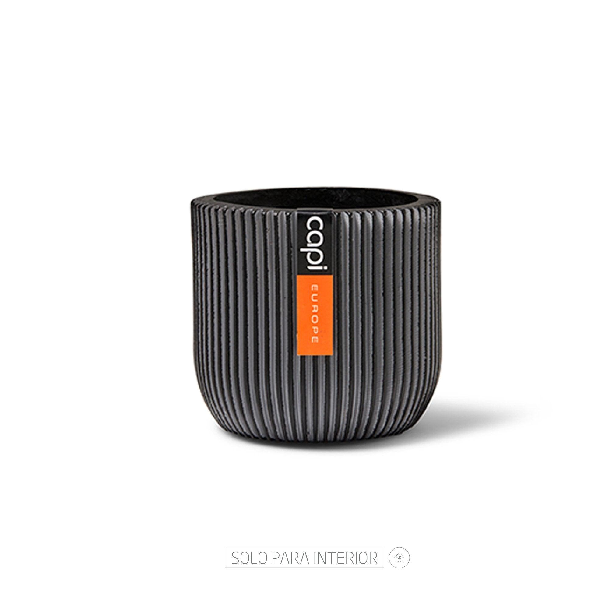 Matera Conic Round Groove 14 cm Negro