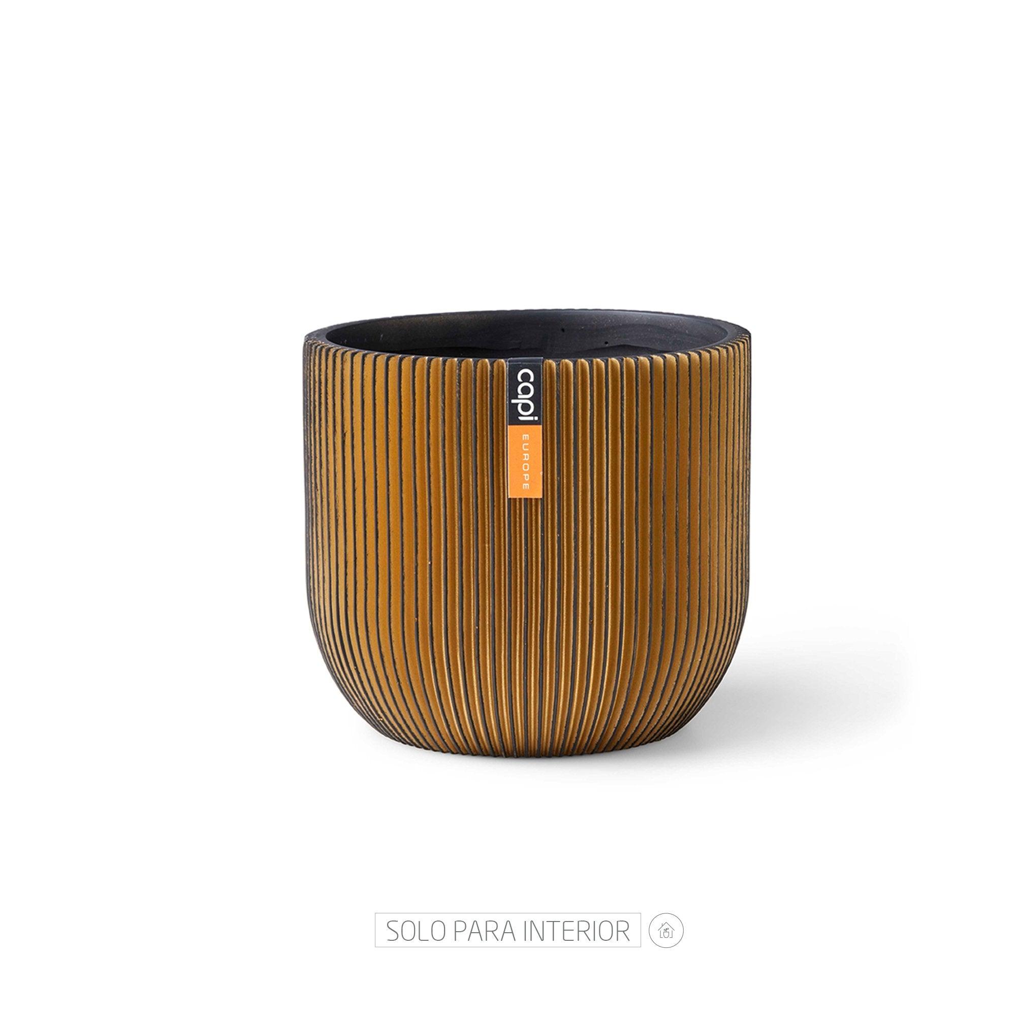 Matera Conic Round Groove 14 cm Oro