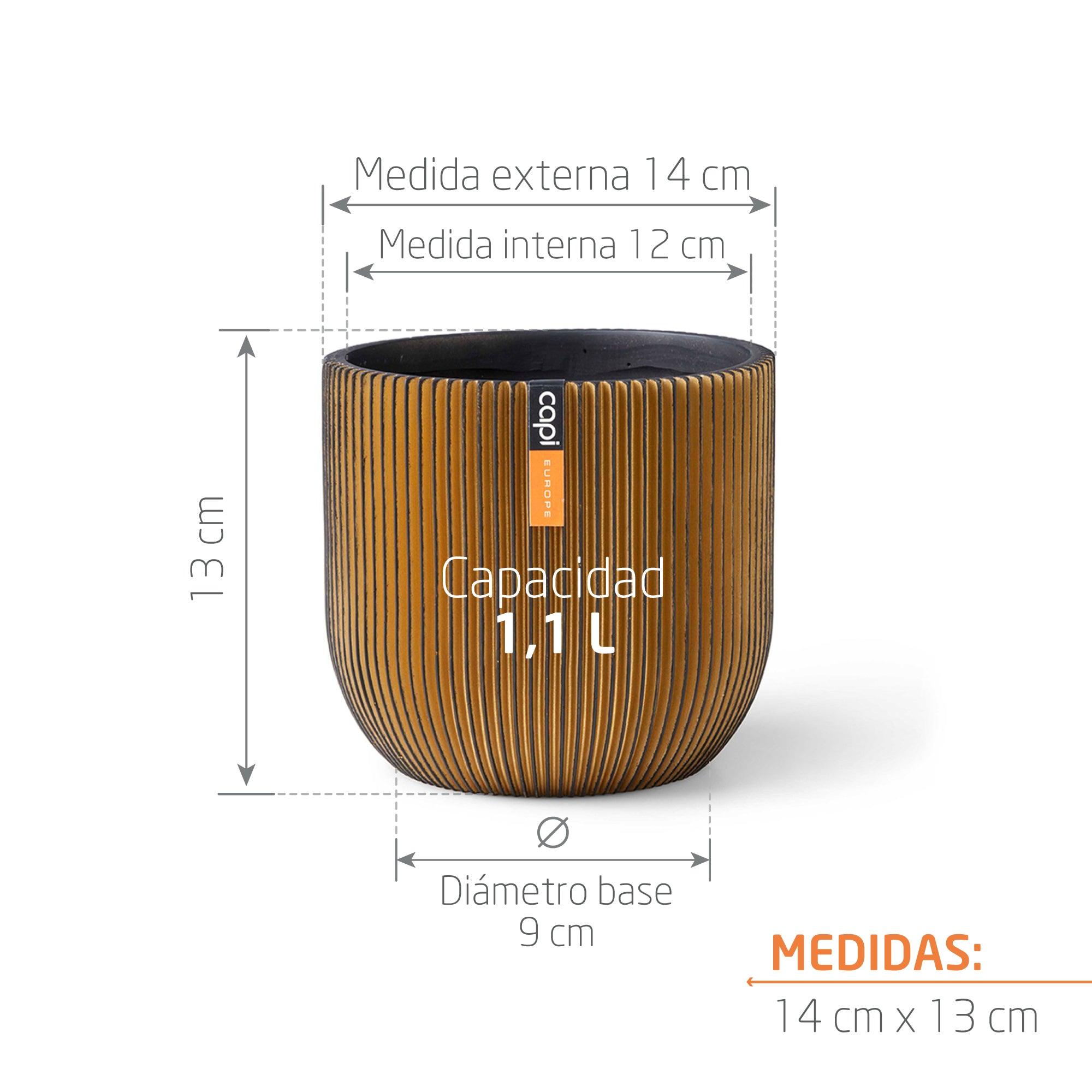 Matera Conic Round Groove 14 cm Oro