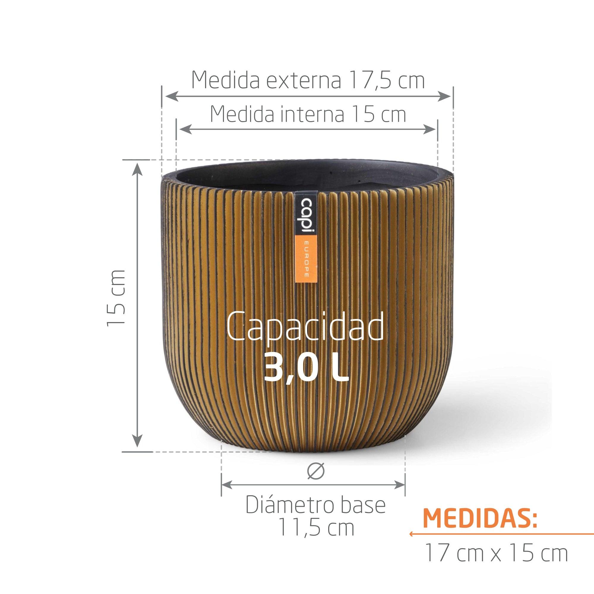 Matera Conic Round Groove 17 cm Oro