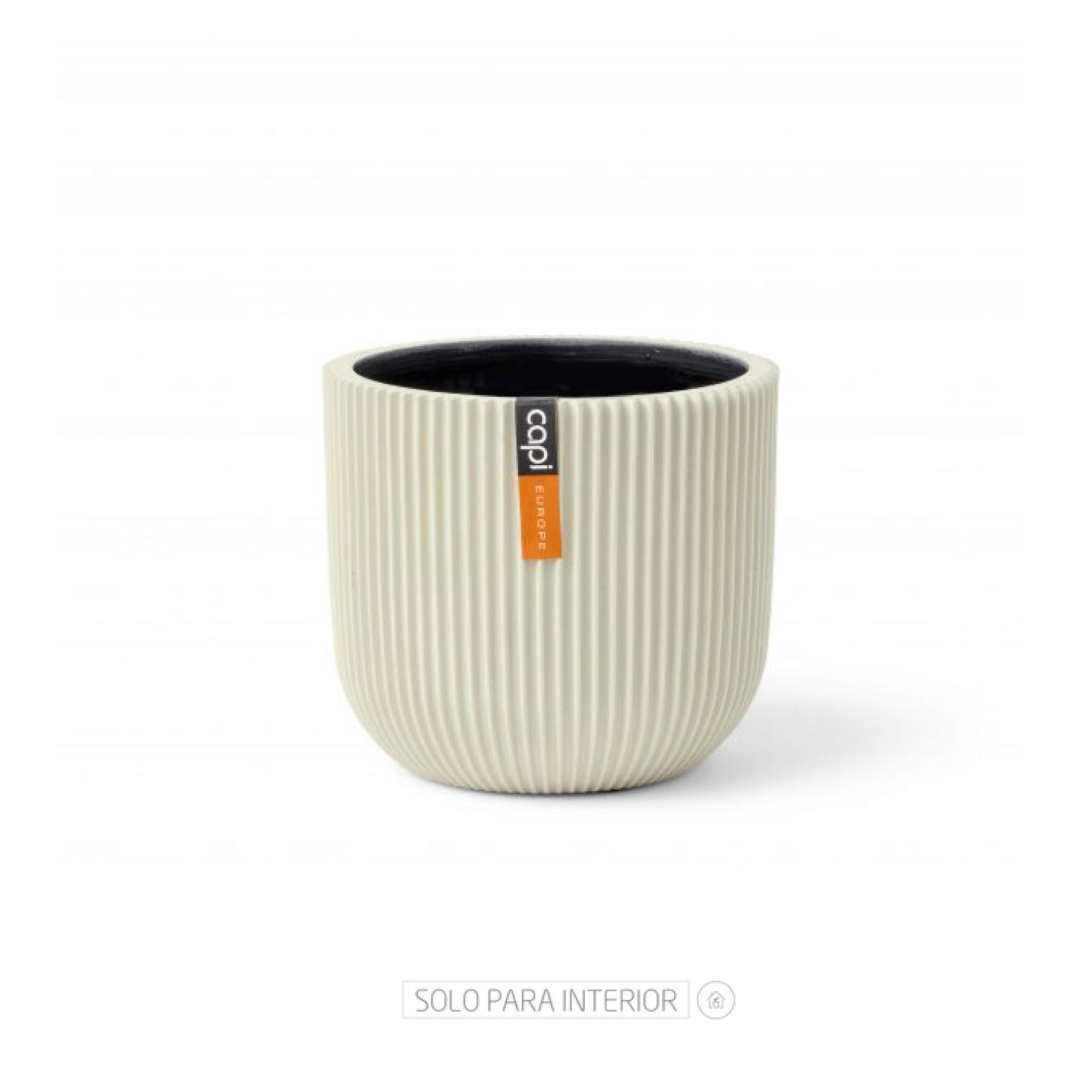 Matera Conic Round Groove 14 cm Beige