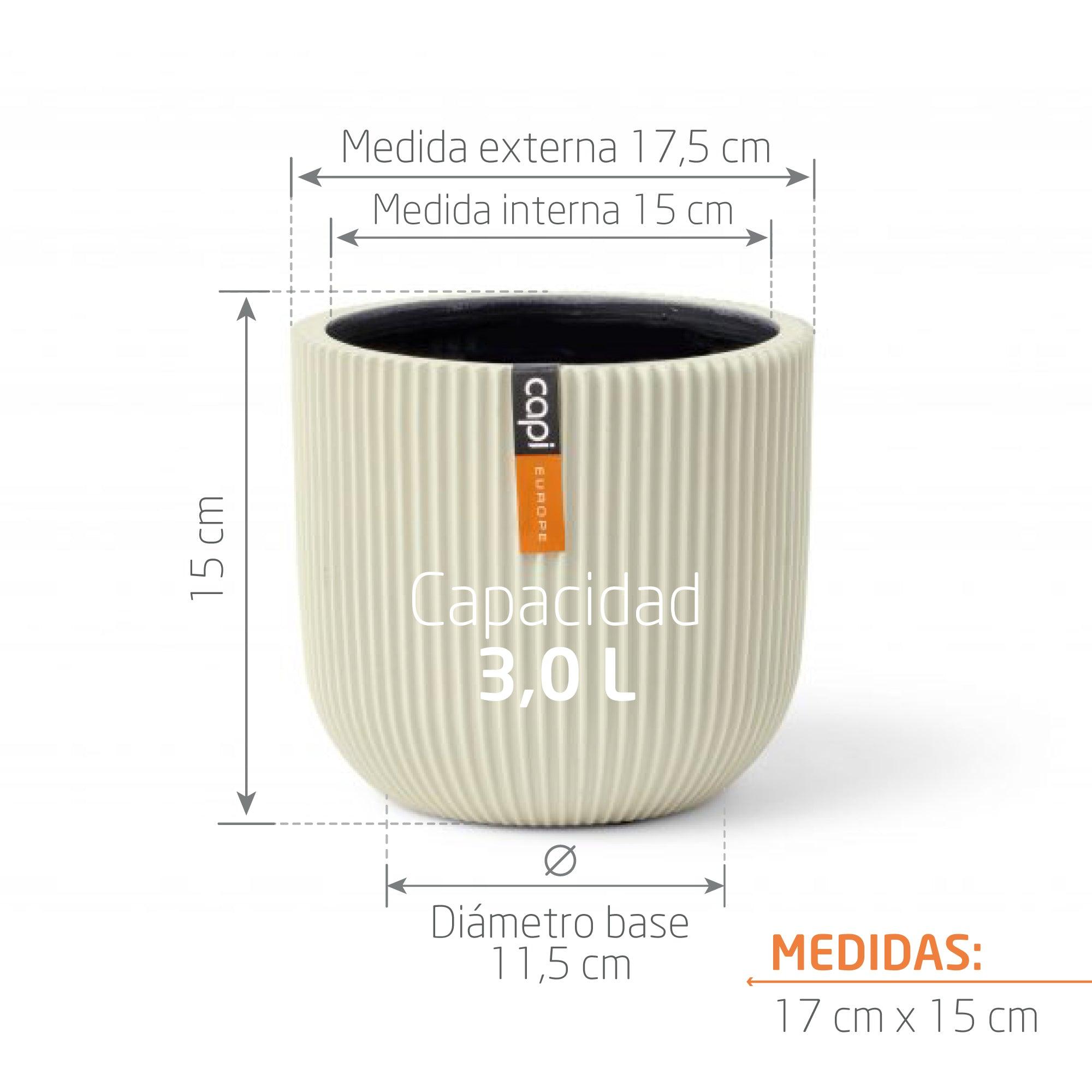 Matera Conic Round Groove 17 cm Beige