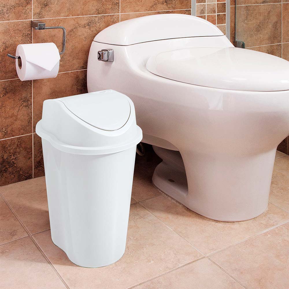 Papelera Style Tapa Vaivén 10 Litros Blanco