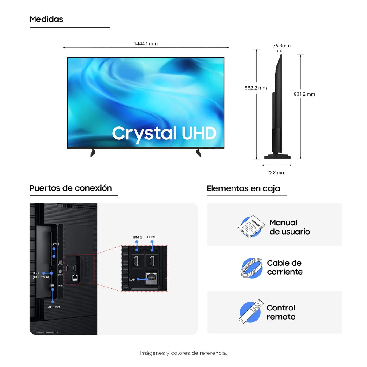 Televisor Samsung 65" U8500H 4K UHD, Negro