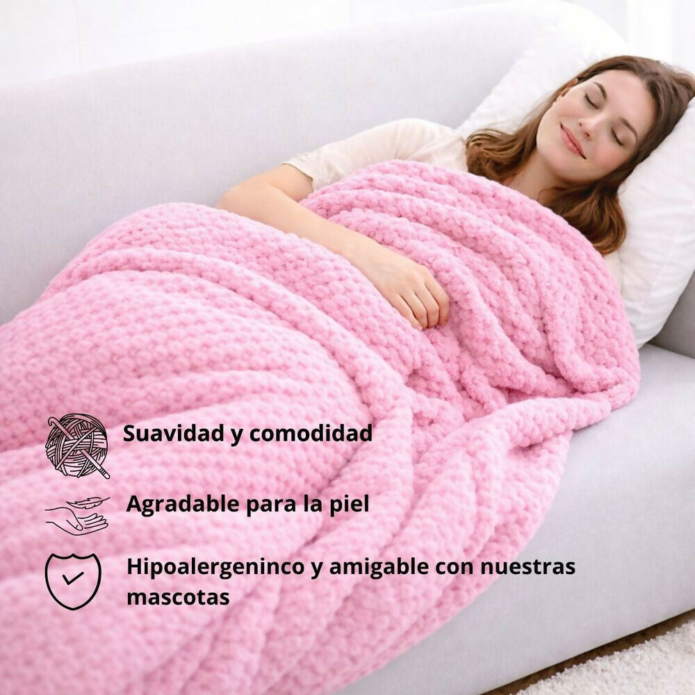 Cobija manta rosada