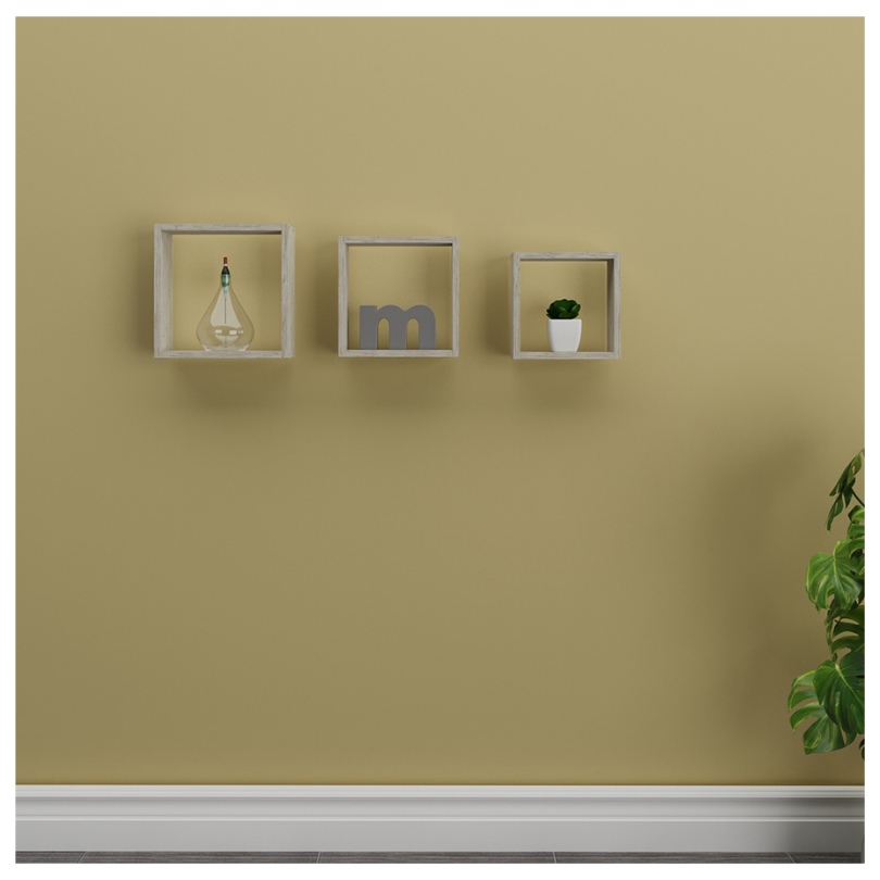 Repisa En Madera Tipo Cubos  Set X 3, Pino