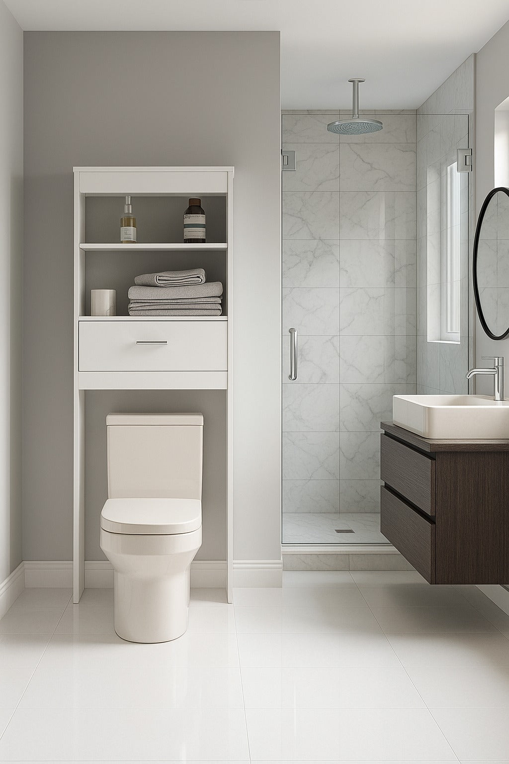 Mueble Organizador De Baño  Sobre El Inodoro, Blanco