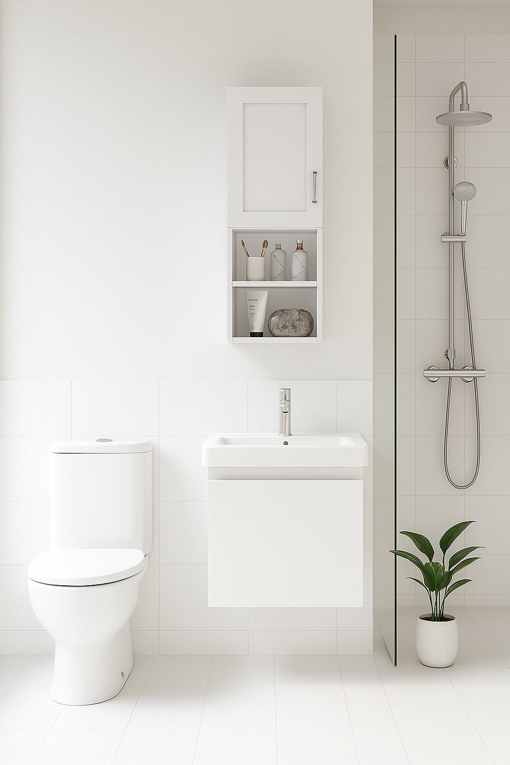 Mueble Auxiliar Lateral De Baño, Blanco