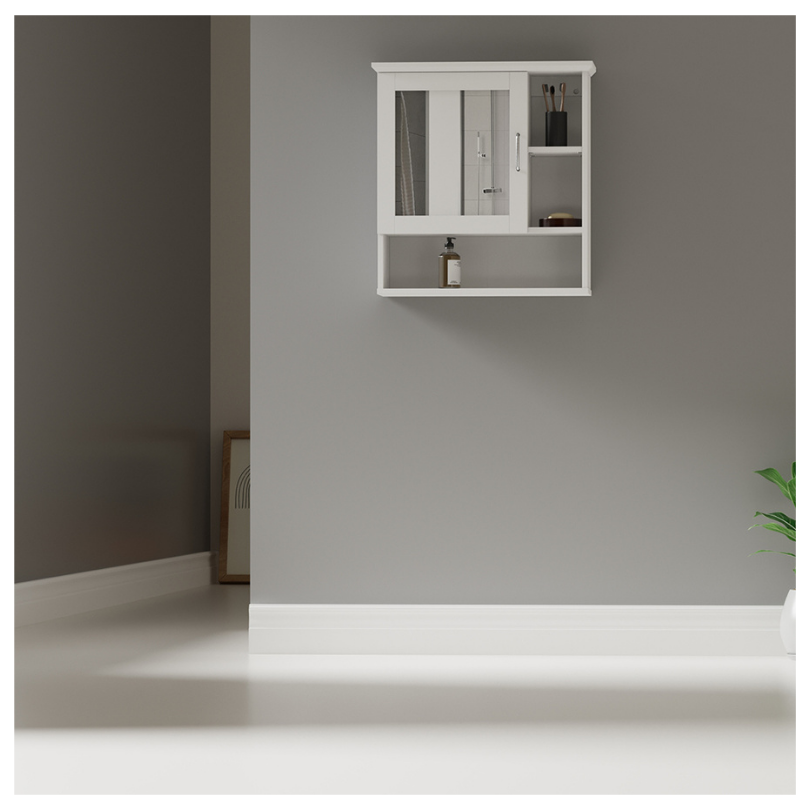 Mueble  De Baño Flotante Con Espejo, Blanco