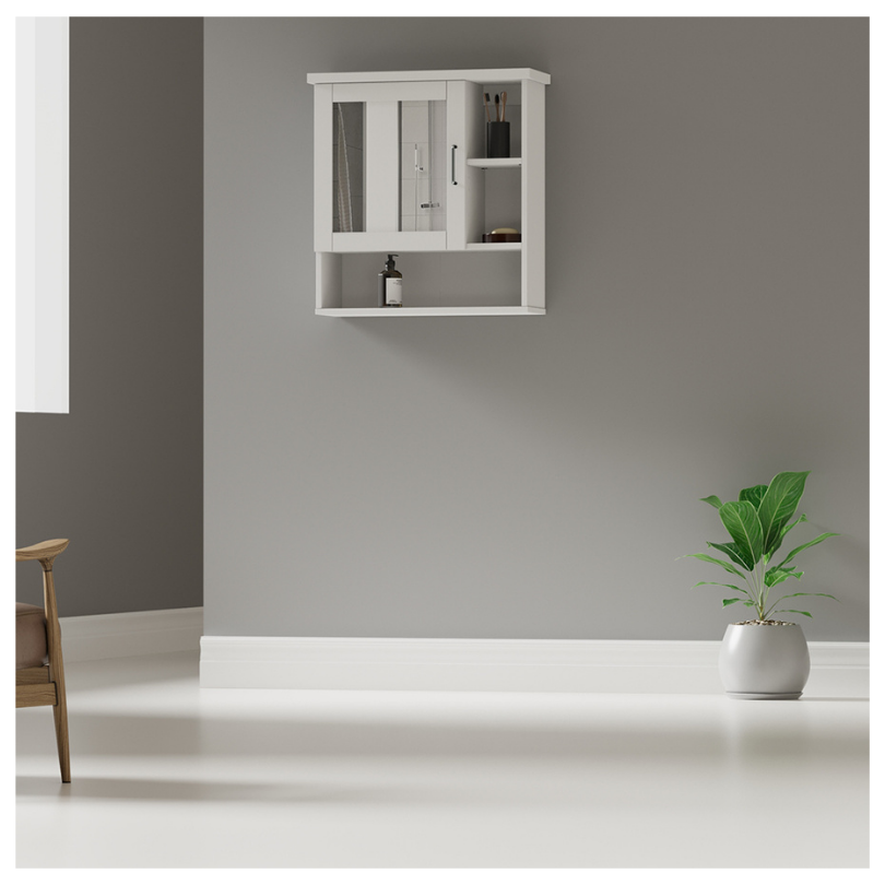 Mueble  De Baño Flotante Con Espejo, Blanco