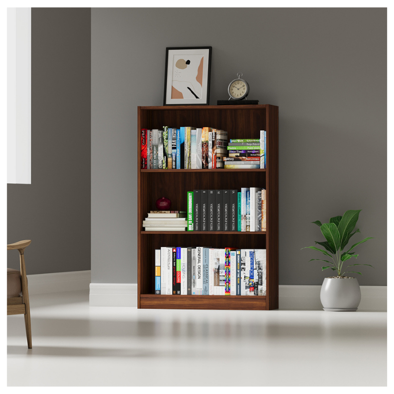 Mueble Biblioteca 3 Entrepaños, Chocolate