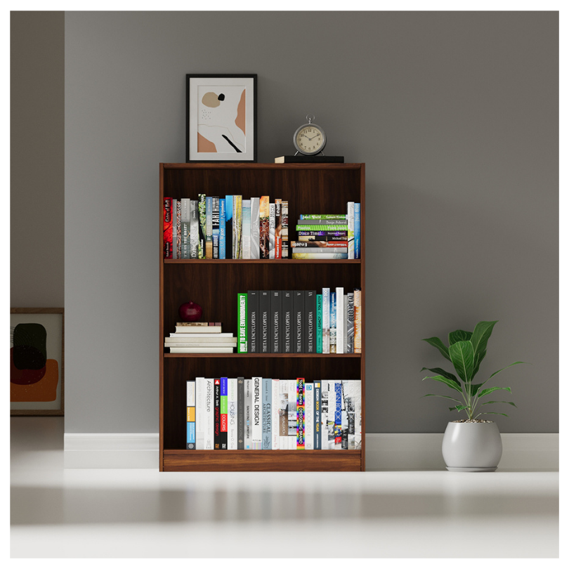 Mueble Biblioteca 3 Entrepaños, Chocolate