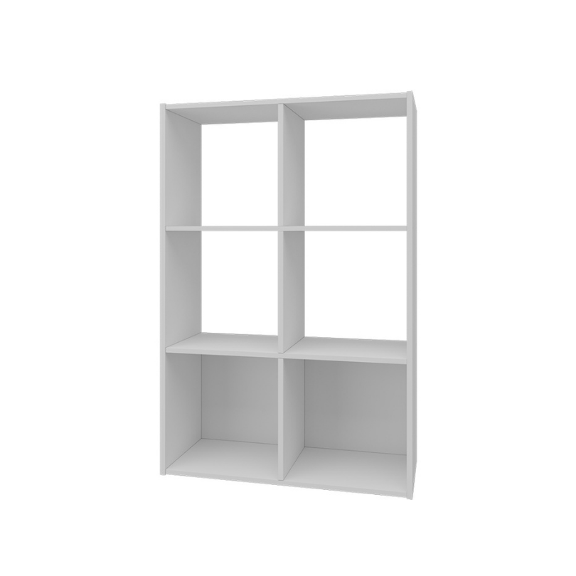 Mueble Organizador- Biblioteca 6 Cubos, Blanco