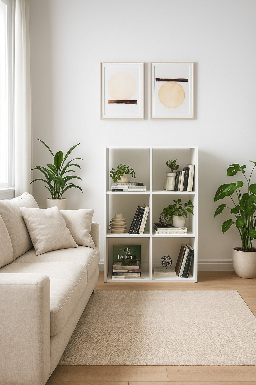 Mueble Organizador- Biblioteca 6 Cubos, Blanco