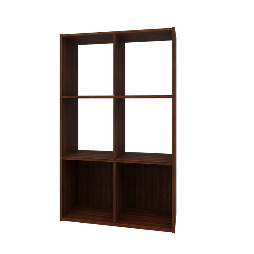 Mueble Organizador- Biblioteca 6 Cubos Madera, Chocolate