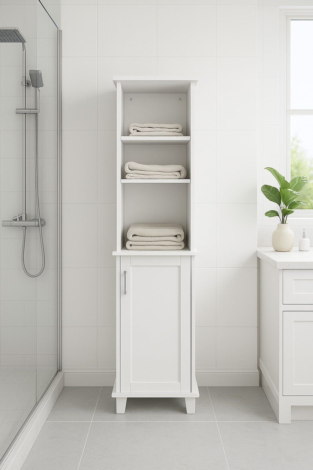 Mueble Lateral  Multiusos 1 Puerta, Blanco