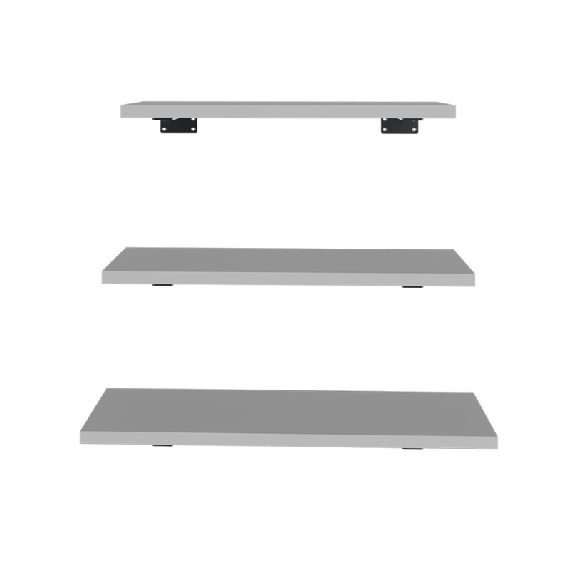 Repisas Flotantes Con Soporte Set De 3, Blanco