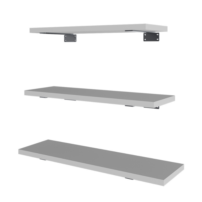 Repisas Flotantes Con Soporte Set De 3, Blanco