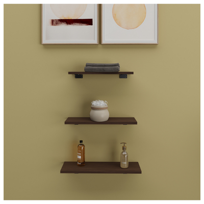 Repisas Flotantes con Soporte Set de 3, Chocolate