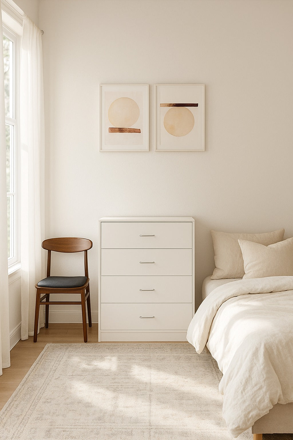 Organizador Madera 4 Cajones, Blanco