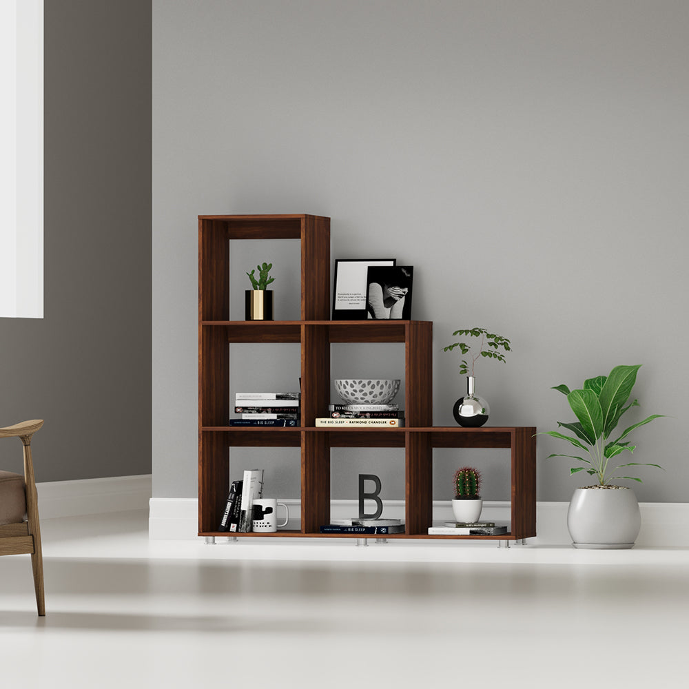 Mueble  Biblioteca Escalera, Chocolate