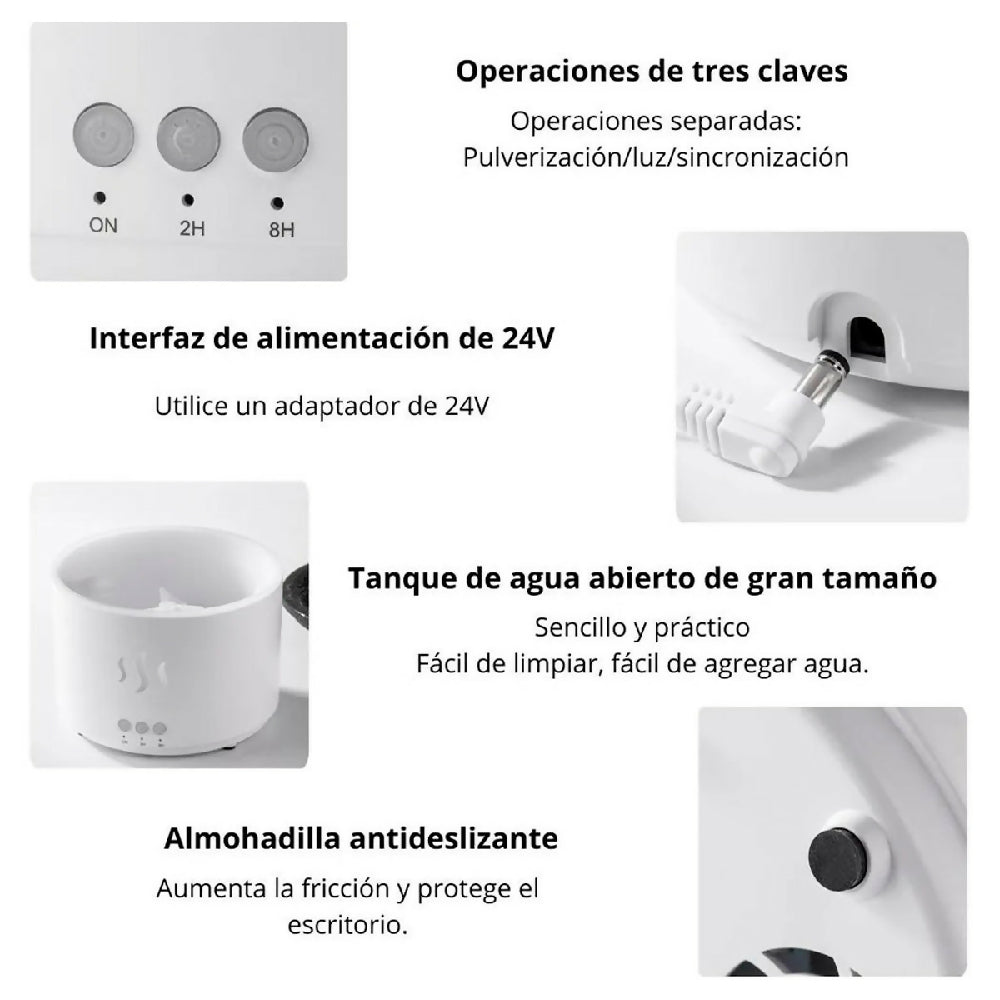 Humidificador Volcán 3D Difusor De Aroma LED KP-6501 5