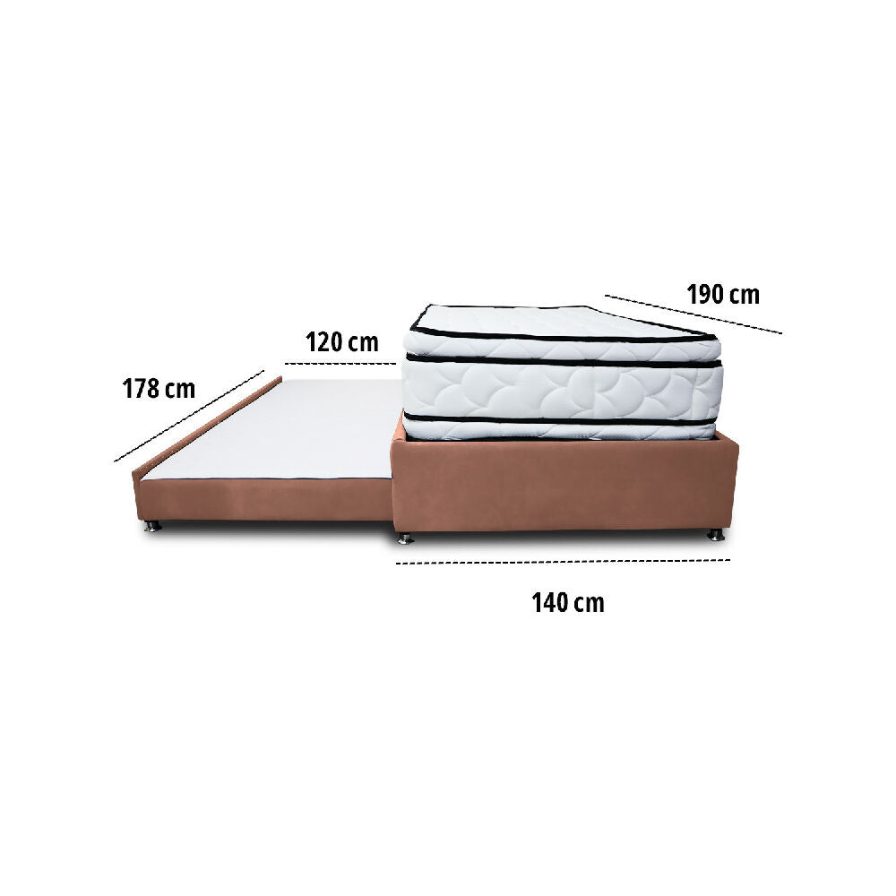 Combo Cama Tarima Nube 140x190 doble Camel