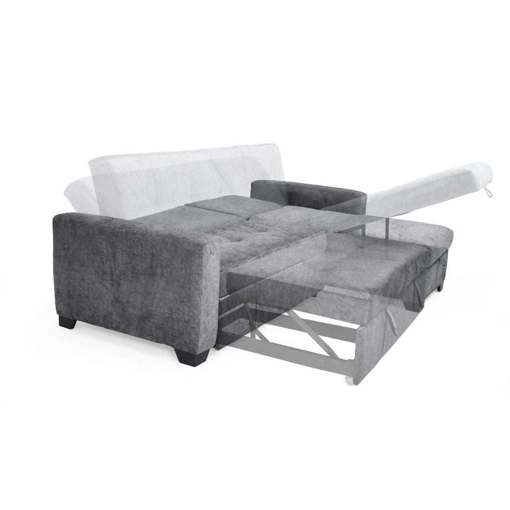 Sala en L con Baul Atlas Reclinable Gris y Mesa de Centro Veracruz Miel