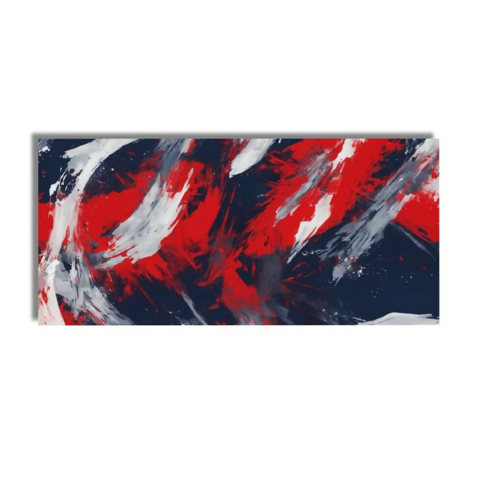 Lienzo Cuadro Abstracto Tricolor Trazos de Unión 118x55cm