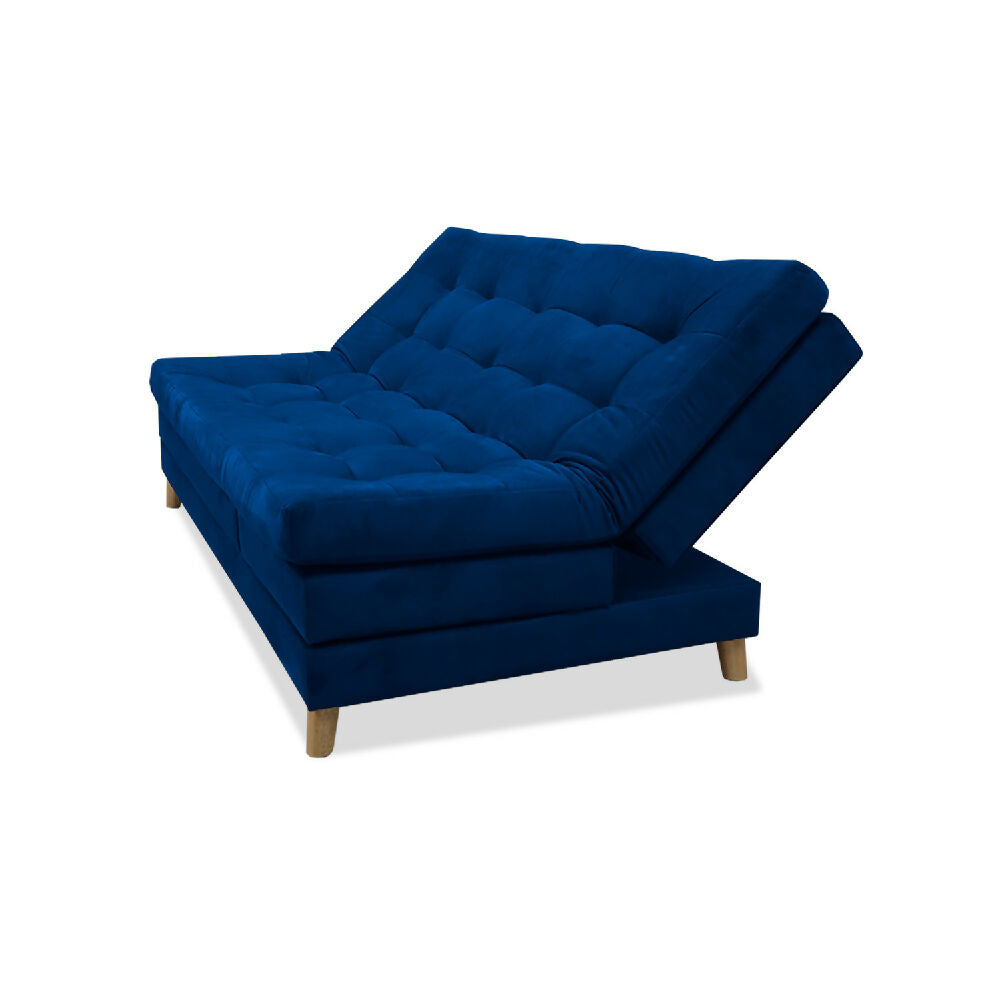 Sofacama Bieri 5 posiciones Reclinable Azul Petróleo