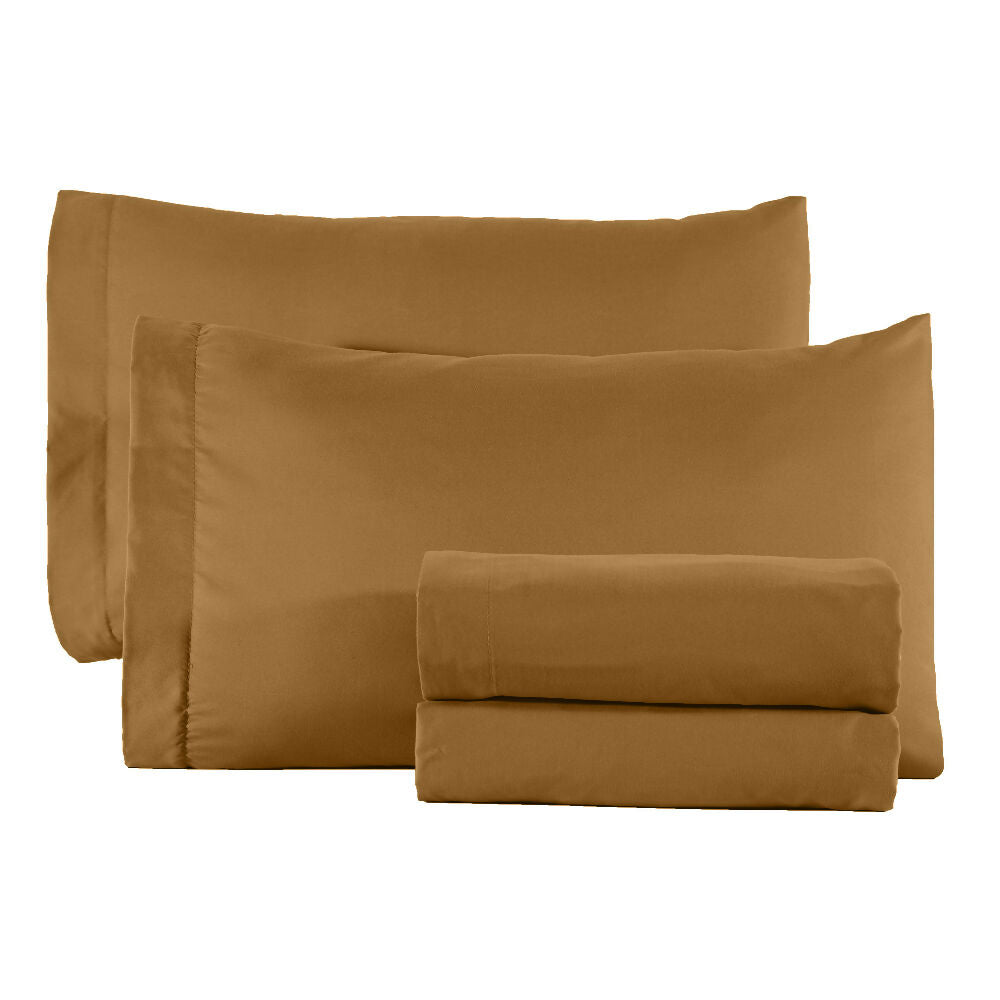 uego de Sábanas para Cama Queen Viasoft Suave, Color Ocre - Envío Gratis 87660-3