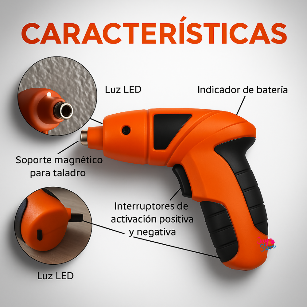 Destornillador Eléctrico Inalámbrico Recargable Atornillador